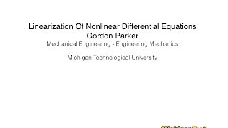 Linearization of Nonlinear Differential Equations [upl. by Obmar]