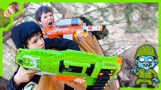 Zombie Nerf Blaster Tree Fort Attack [upl. by Eirised]