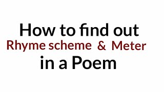 Rhyme scheme amp Meter  Metre in English Literature [upl. by Eirahcaz]