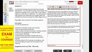 Functional Skills English Level 2 Writing Sample 1 Part 2 [upl. by Nowyt]
