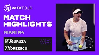 Bianca Andreescu vs Garbine Muguruza  2021 Miami Open Round 4  WTA Match Highlights [upl. by Woodrow]