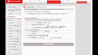 Banco Santander  Transferencias banca online [upl. by Segalman584]