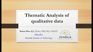 Introduction to thematic analysis of qualitative data [upl. by Thierry]