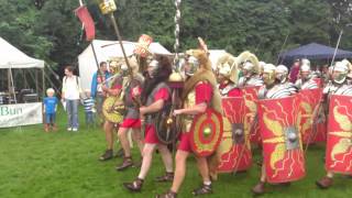 Roman Reenactment at the Amphitheatre in Caerleon Marching In [upl. by Araed]