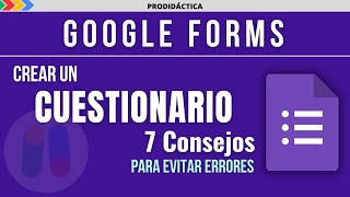 CREAR un CUESTIONARIO fácil y correctamente  Formularios de Google Google Forms [upl. by Ahseila169]