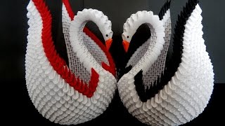 3d origami swan tutorial  DIY Paper Crafts Swan [upl. by Oretos]