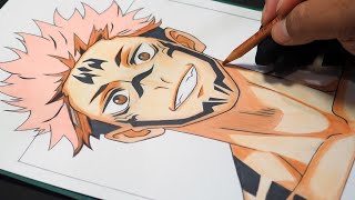 Jujutsu Kaisen  Drawing Ryomen Sukuna  Copic  My Brilliant Art [upl. by Buiron]