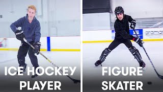 Figure Skaters Try to Keep Up With Hockey Players  SELF [upl. by Denny]