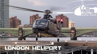 VIP AW139 landing startup and take off at London Heliport [upl. by Hughes]