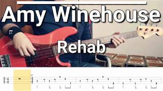 Amy Winehouse  Rehab Bass Cover TABS [upl. by Llennyl840]