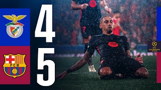 HIGHLIGHTS  SL BENFICA 4 vs 5 FC BARCELONA  UEFA CHAMPIONS LEAGUE 2425 ⚽ WITH COMMENTARY [upl. by Bibi]