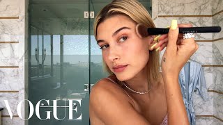 Hailey Bieber’s 5Step Guide to Faking a California Glow  Beauty Secrets  Vogue [upl. by Murdoch427]