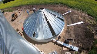 TIMELAPSE of 25000 bushel grain bin BUILD amp concrete pour [upl. by Nyltiak]