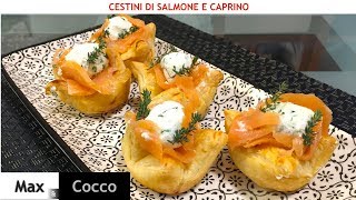 ANTIPASTO PERFETTO PER NATALE  Cestini di SALMONE e Philadelphia [upl. by Laban60]