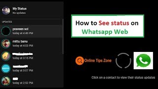 How to see Status on Whatsapp Web [upl. by Roid]