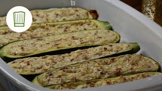 Gefüllte Zucchini  vegetarisch  Chefkochde [upl. by Crandall656]