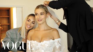 Inside Hailey Bieber’s Wedding Dress Fitting  Vogue [upl. by Callista]