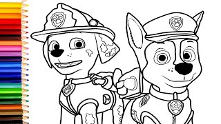 PAW PATROL  1 Ausmalbilder  Malvorlagen für Kinder mit farbigen Markern [upl. by Notlehs]